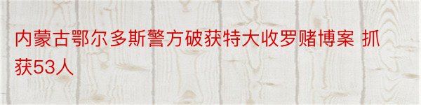 内蒙古鄂尔多斯警方破获特大收罗赌博案 抓获53人