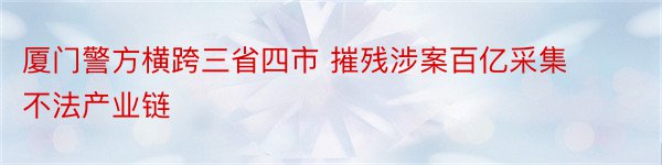 厦门警方横跨三省四市 摧残涉案百亿采集不法产业链