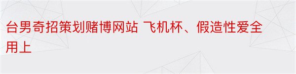 台男奇招策划赌博网站 飞机杯、假造性爱全用上