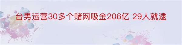 台男运营30多个赌网吸金206亿 29人就逮