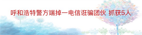 呼和浩特警方端掉一电信诳骗团伙 抓获5人