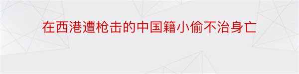 在西港遭枪击的中国籍小偷不治身亡