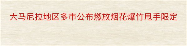 大马尼拉地区多市公布燃放烟花爆竹甩手限定