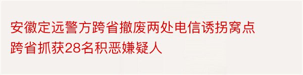 安徽定远警方跨省撤废两处电信诱拐窝点 跨省抓获28名积恶嫌疑人