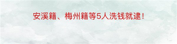 安溪籍、梅州籍等5人洗钱就逮！