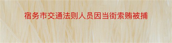 宿务市交通法则人员因当街索贿被捕