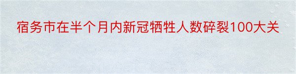 宿务市在半个月内新冠牺牲人数碎裂100大关