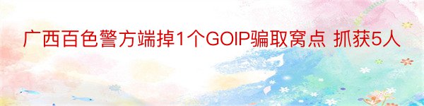 广西百色警方端掉1个GOIP骗取窝点 抓获5人