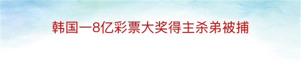 韩国一8亿彩票大奖得主杀弟被捕