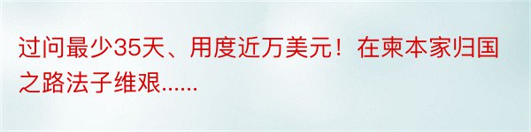 过问最少35天、用度近万美元！在柬本家归国之路法子维艰......