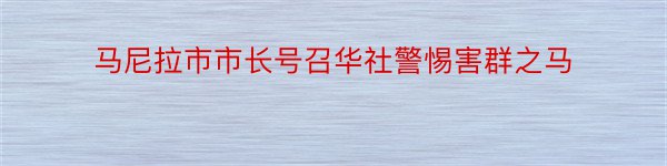 马尼拉市市长号召华社警惕害群之马