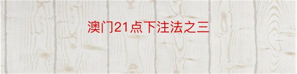 澳门21点下注法之三